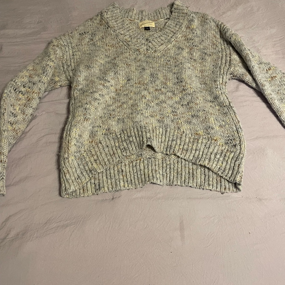Target Gray V-Neck Sweater Soft Knit Casual